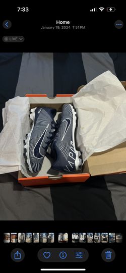 2. Nike Vapor Edge Speed 360 Football Cleats (Navy/White)