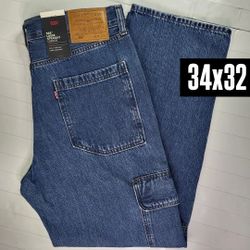 Levis Premium 568 Loose Straight Cargo Jeans With Tags