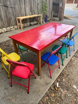 KIDS TABLE & 9 FOLDABLE CHAIRS