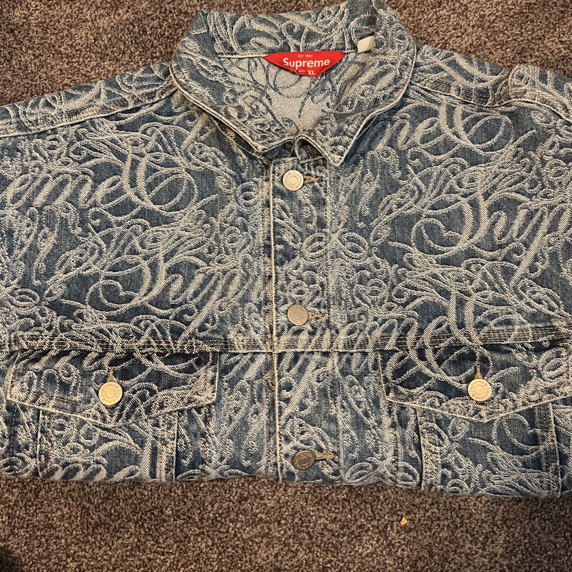Supreme Script Denim Trucker Jacket Nike
