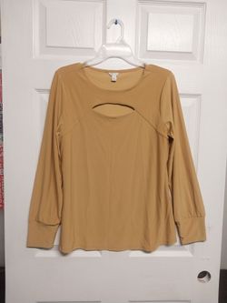 Ladies  CATO  Elegant  Mustard  Long  Sleeve  Top