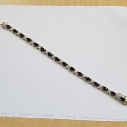 Gold Plated Sterling Silver And Saphire Bracelet 