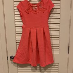 Peach coral dress Girls Sz 10