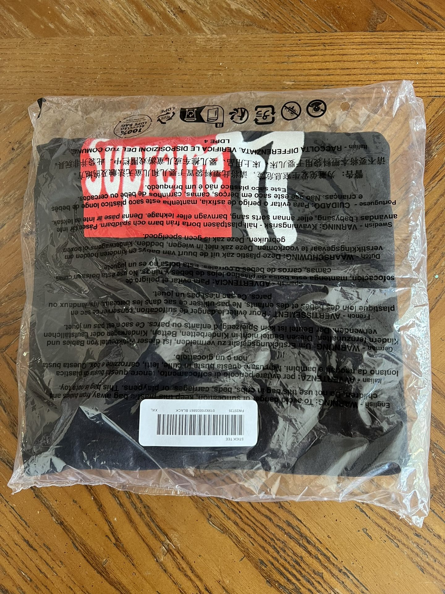 Supreme Stick Tee Black Size XXL
