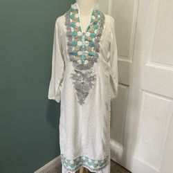 2 peice White Linen Kameez Salwar