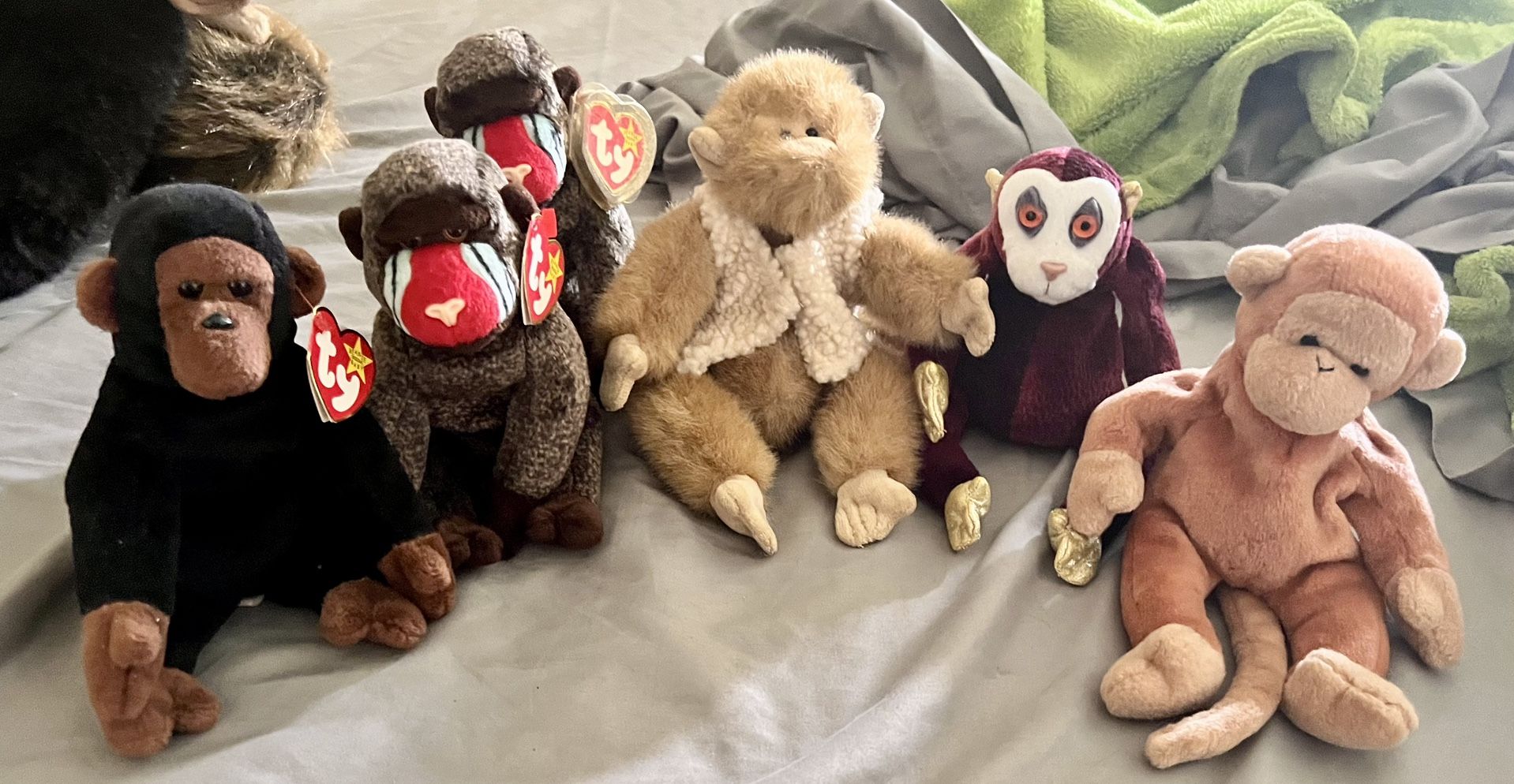 Stuffed TY Beanie Babies/Monkeys & Babions