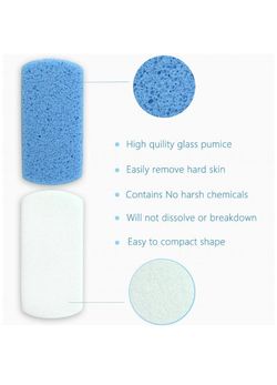 Double Sided Pumice Stone for Feet Hard Skin 100% Siliglass Callus Remover, Exfoliates Feet & Smooths Skin