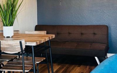 Brown futon couch