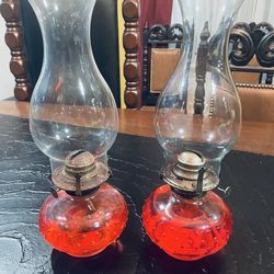 (2) Oil lamps $45.00 CASH, TEXT FOR PRICES.