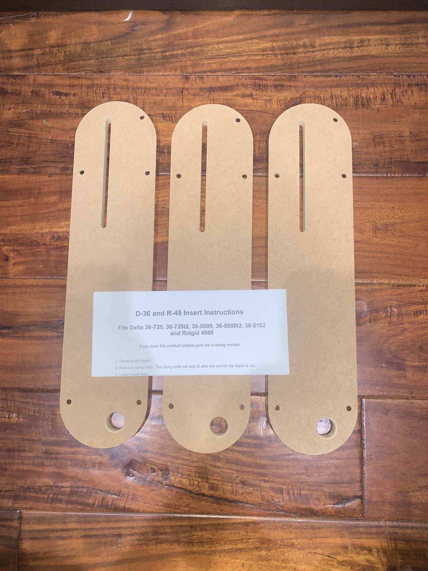 Zero Clearance Insert Rigid / Delta Table Saw