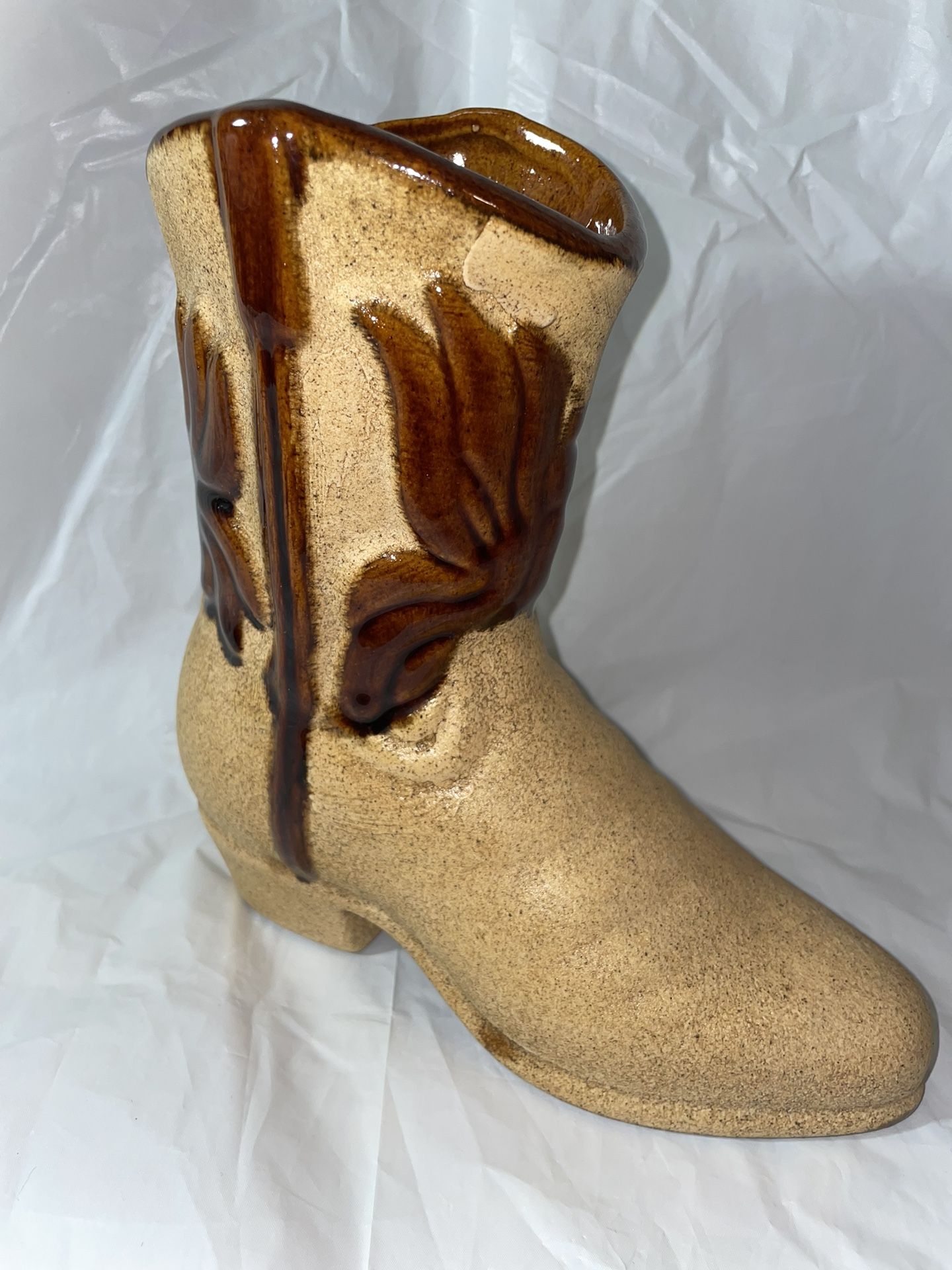 Vintage Ceramic Western Boot Vase