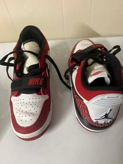Black White Red Sneakers Shoes Size 6Y