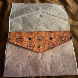 MCM Visetos Leather Envelope Clutch