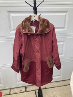 American Bizarre Maroon Wool Coat Ladies Large