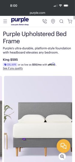 Purple upholstered bed frame (KING) for pickup in Greenpoint