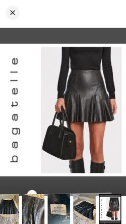 NEW!  Bagatelle Y2K Genuine Leather Flounce Skirt (16)