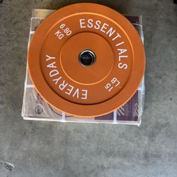 15 Lbs Olympic Bumper Plates Weightlifting 2” Rubberized Weight Plates 