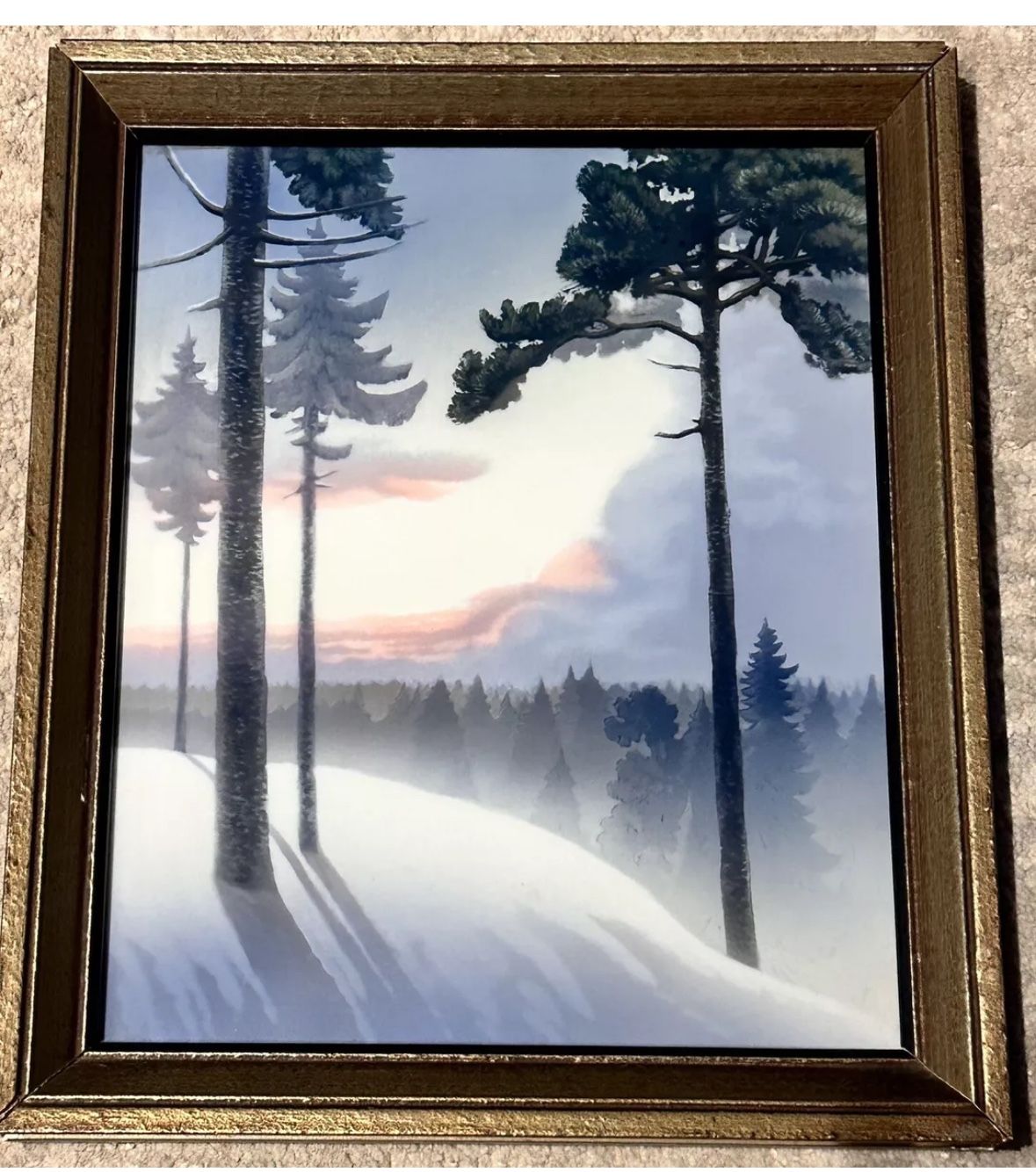 Antique porcelain Rosenthal Plaque. Germany. Winterabend Von H. Fink 1930’s