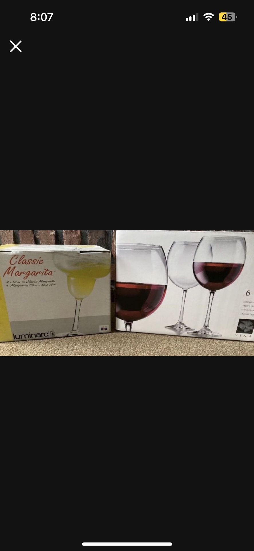 Two New Boxes Of Cocktail Glasses