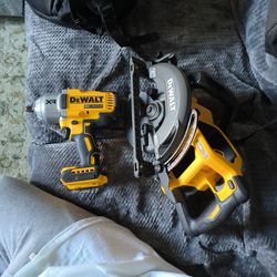 DeWalt Impact Wrench 1/2 In & Flex 60v Worm Style Drive Saw
