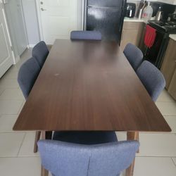 Wood Dining Table With Six Chairs 