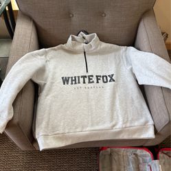 White Fox High Standard Zip Front Sweater M/L
