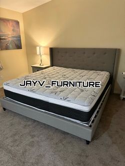 NEW KING BED FRAME WITH MATRRES