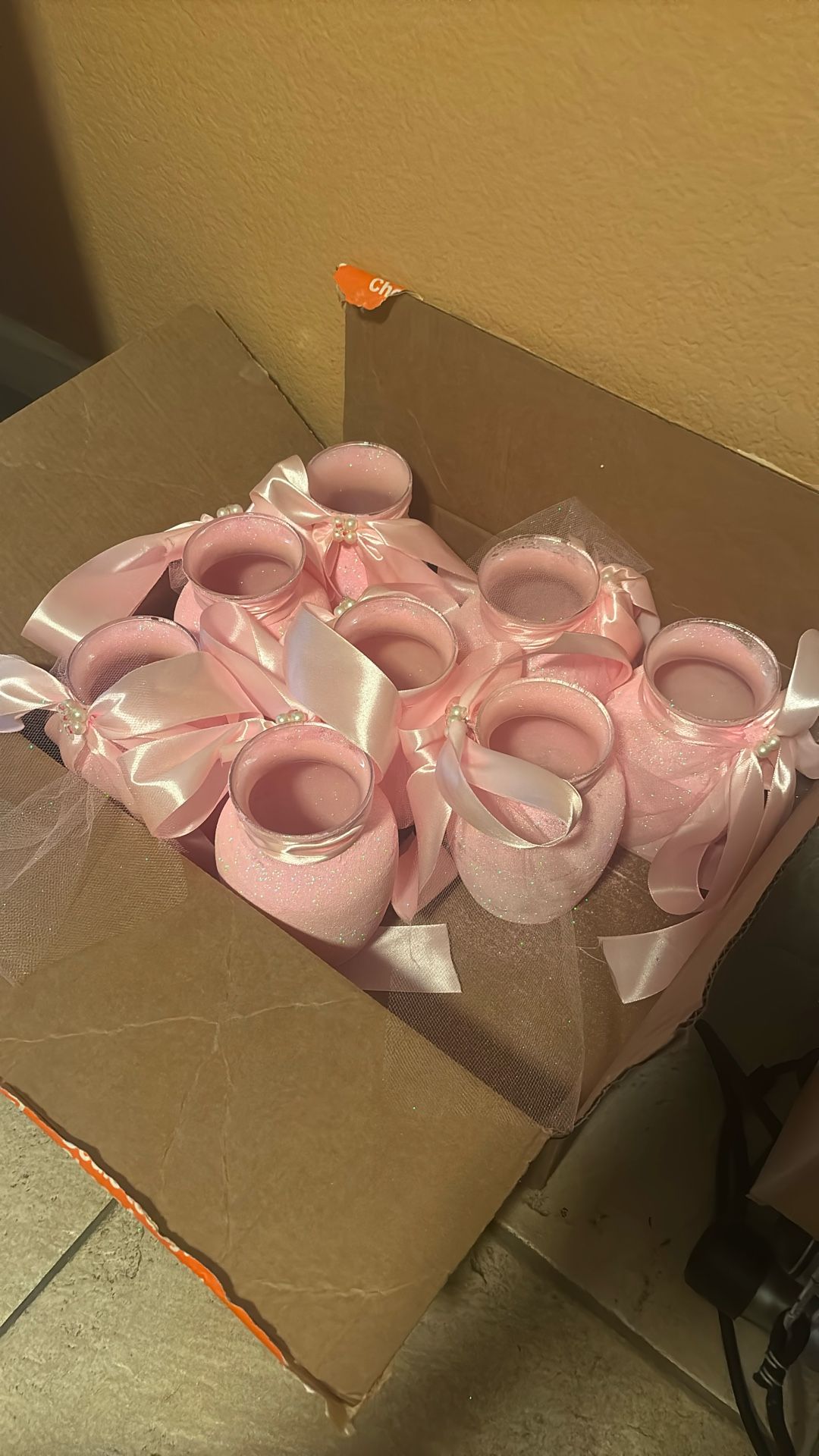11 Pink Glitter Jars for Party