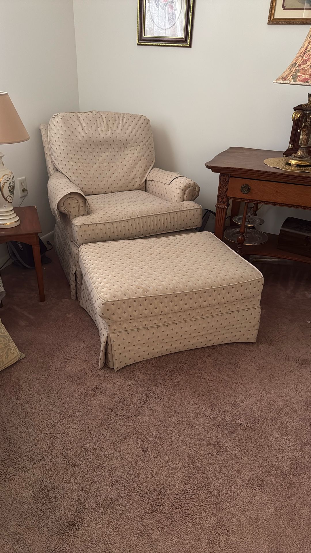 Comfortable Chair with ottoman Included