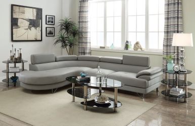 New grey bonded leather sofa sectional