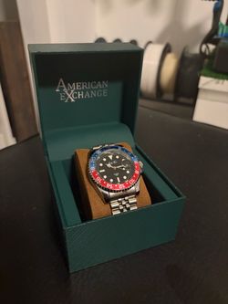 Lucky Four Men’s Pepsi GMT Style Stainless Steel Watch