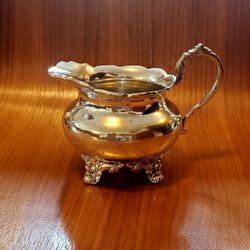 Silver Plated Footed Cream Pitcher 