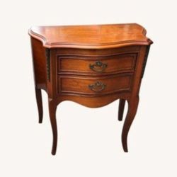 Antique French Walnut End Table 2 Draws