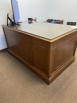 Desk and Return, Solid Wood 