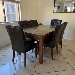 Marble Dining Table With 6 Chairs