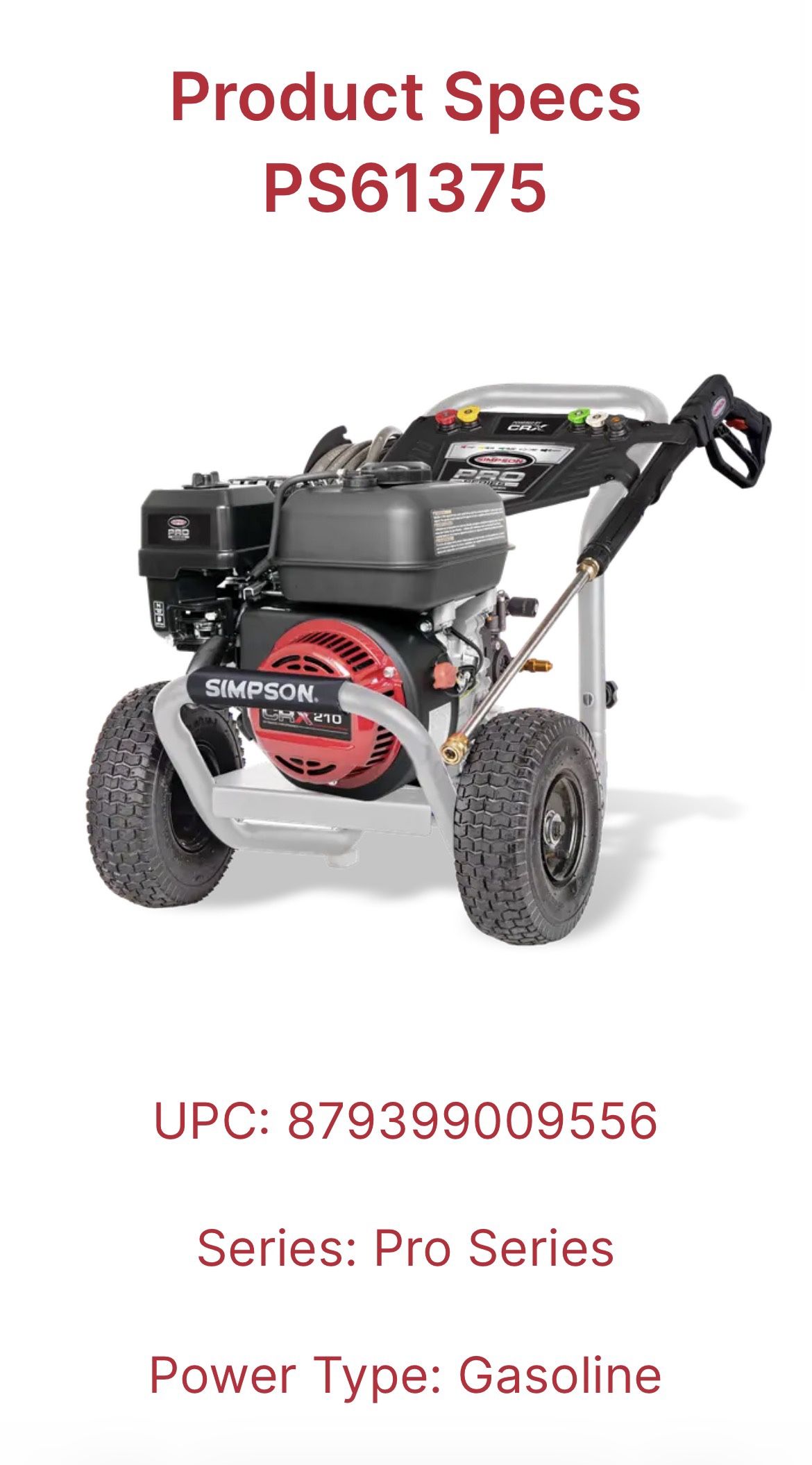 Simpson Pressure Washer