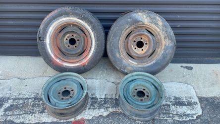 Original Ford or Lincoln 15-inch Steelies 5 on 5 lug fits classic Cadillac and Chevy trucks