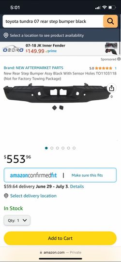 Toyota tundra rear  step bumper  2007
