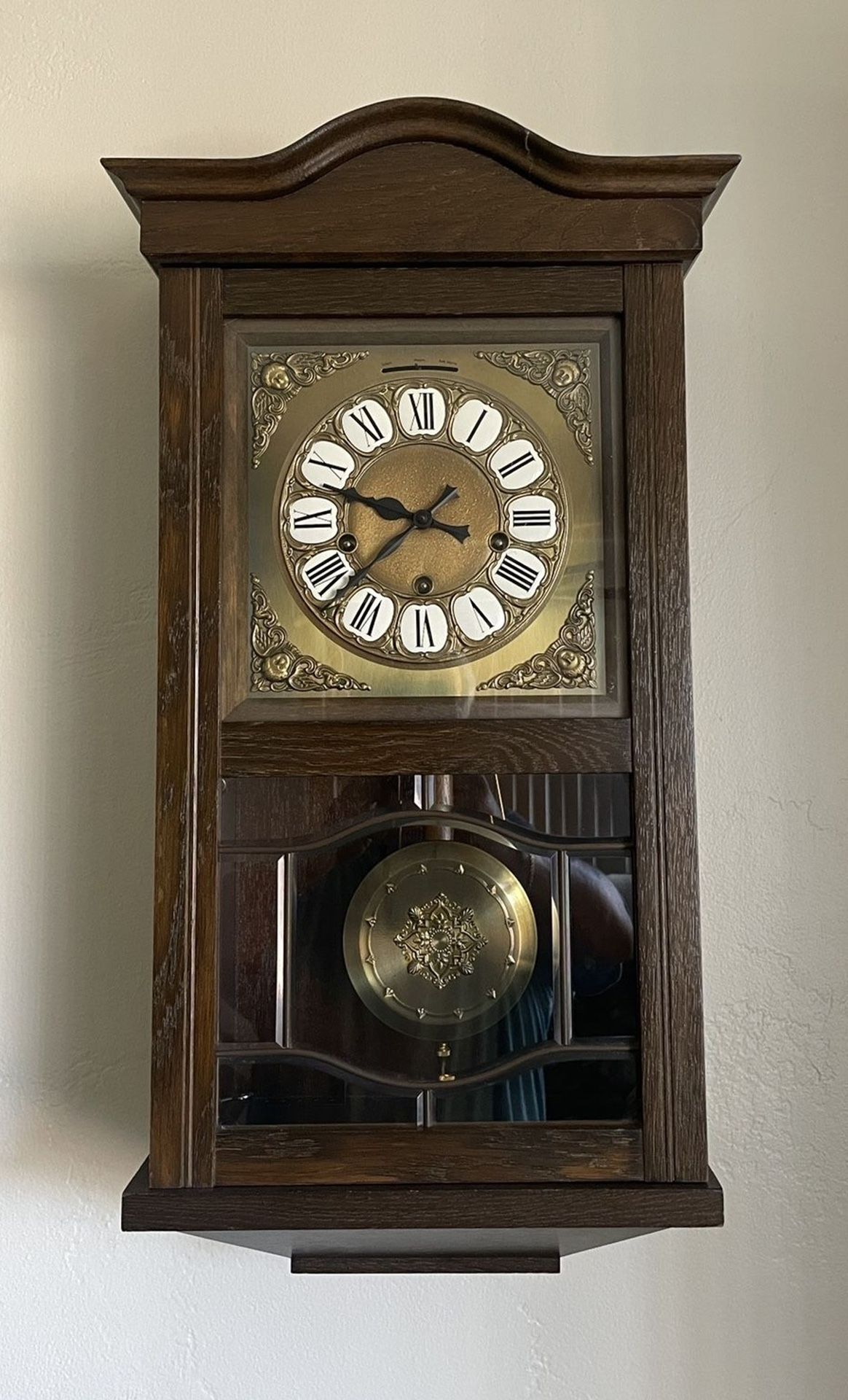 Grandfather Pendulum Clock Dual Chimes Wall Hanging Style