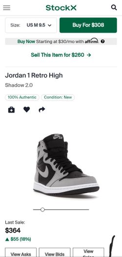 Jordan 1s SHADOWS (Size 9.5 Men)