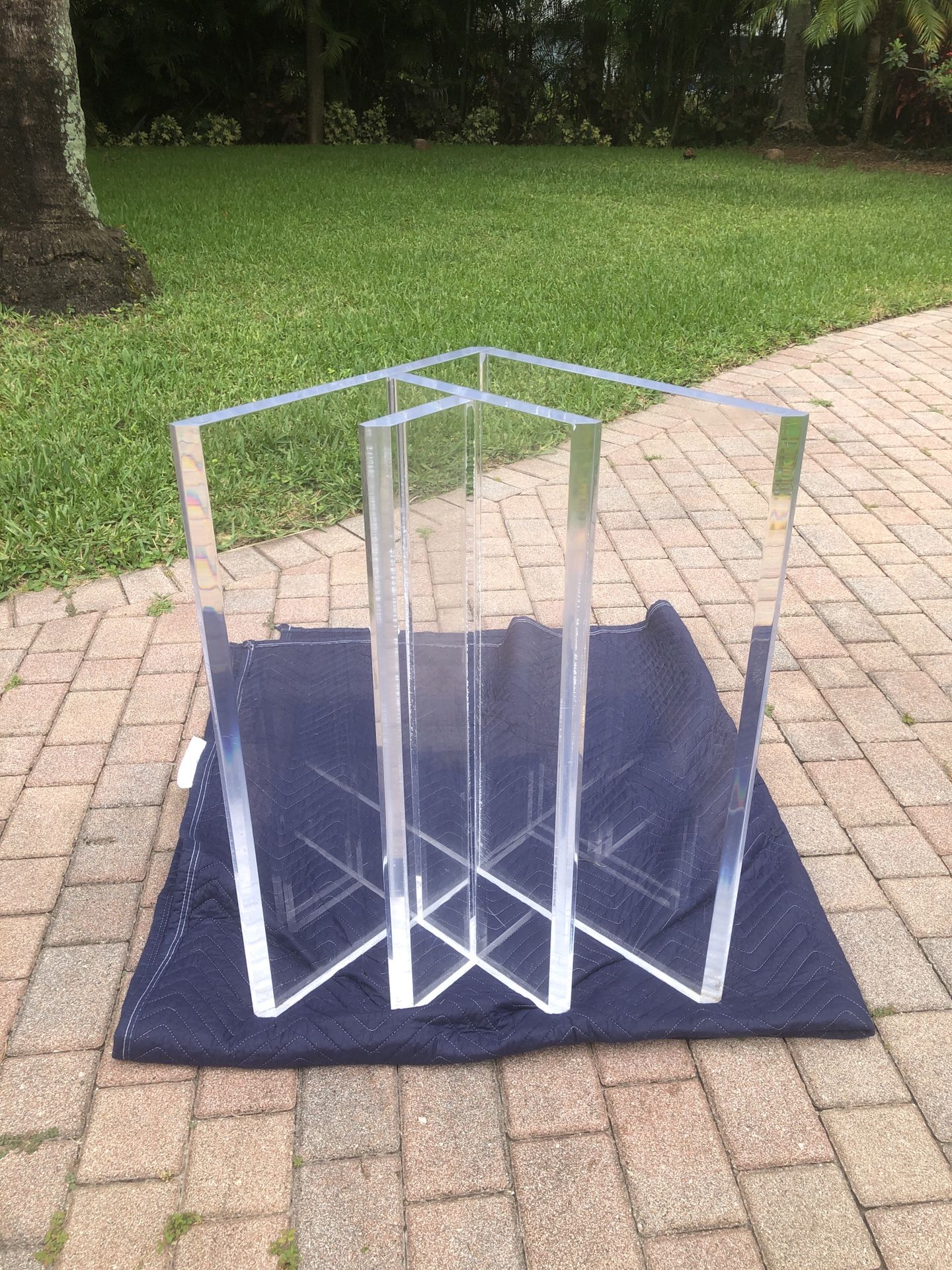 Vintage Lucite Foyer Table, Console Table, Sofa Table Base - No Glass