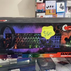 Gaming Keyboard and Mouse,Headphones,Mouse pad，All in One Combo for PC  Gamers and Xbox and PS4 Users