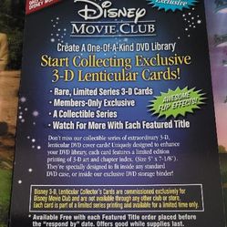Disney 3D Movie Club Cards