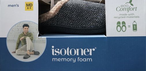 New mens size 8-9 Cozy hard bottom washable isotoner slippers