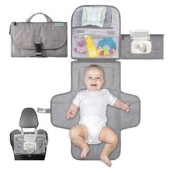 Kopi Baby Portable Diaper Changing Pad - Baby Diaper Changer Travel Bag with Wipes Pocket, Smart Design Portable Changing Mat, Infant Travel Station K
