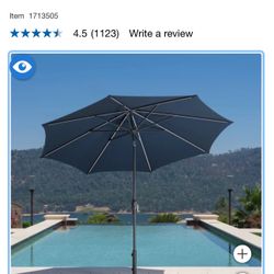 Sunvilla 10' Round Solar LED Market Umbrella