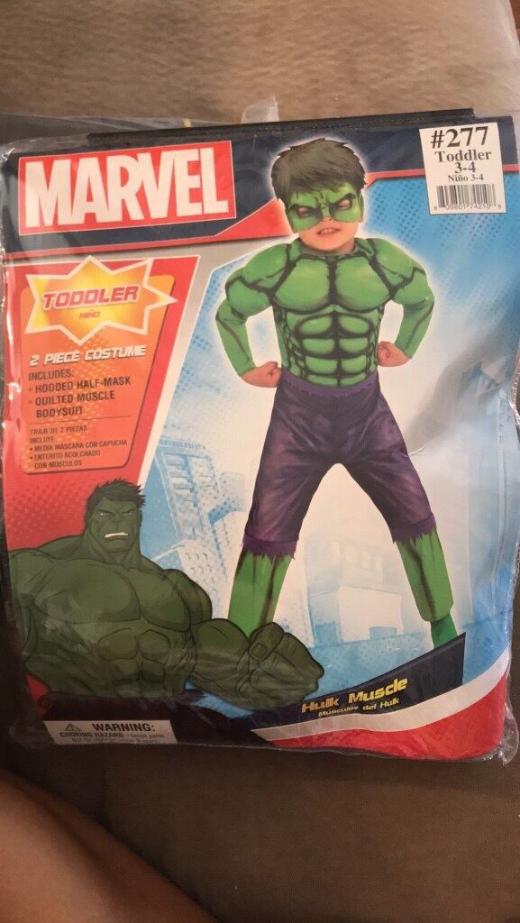 Hulk Halloween costume - toddler age 3-4