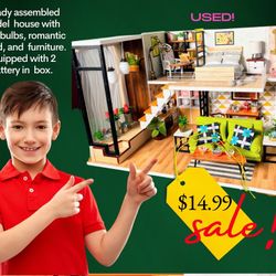 Ready Assemble little Model Toy  House with Lightning And Romantic Music.
