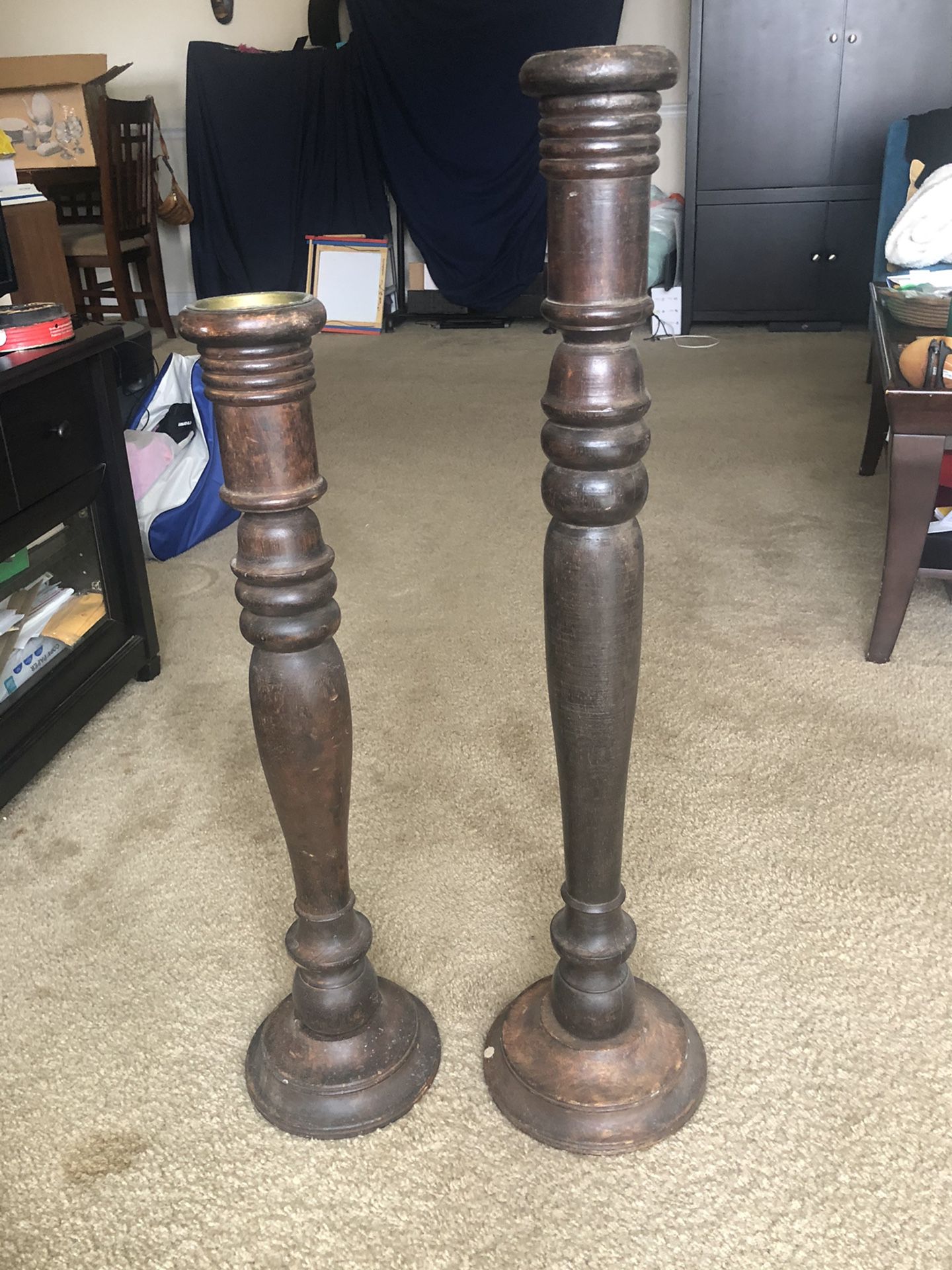 Pier 1 Wooden Candle Holders