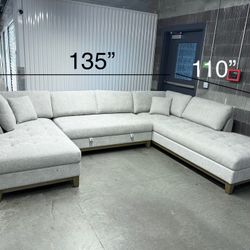 Brand New Gray U-shaped Thomasville Sectional Sofa with Storage- Delivery Available